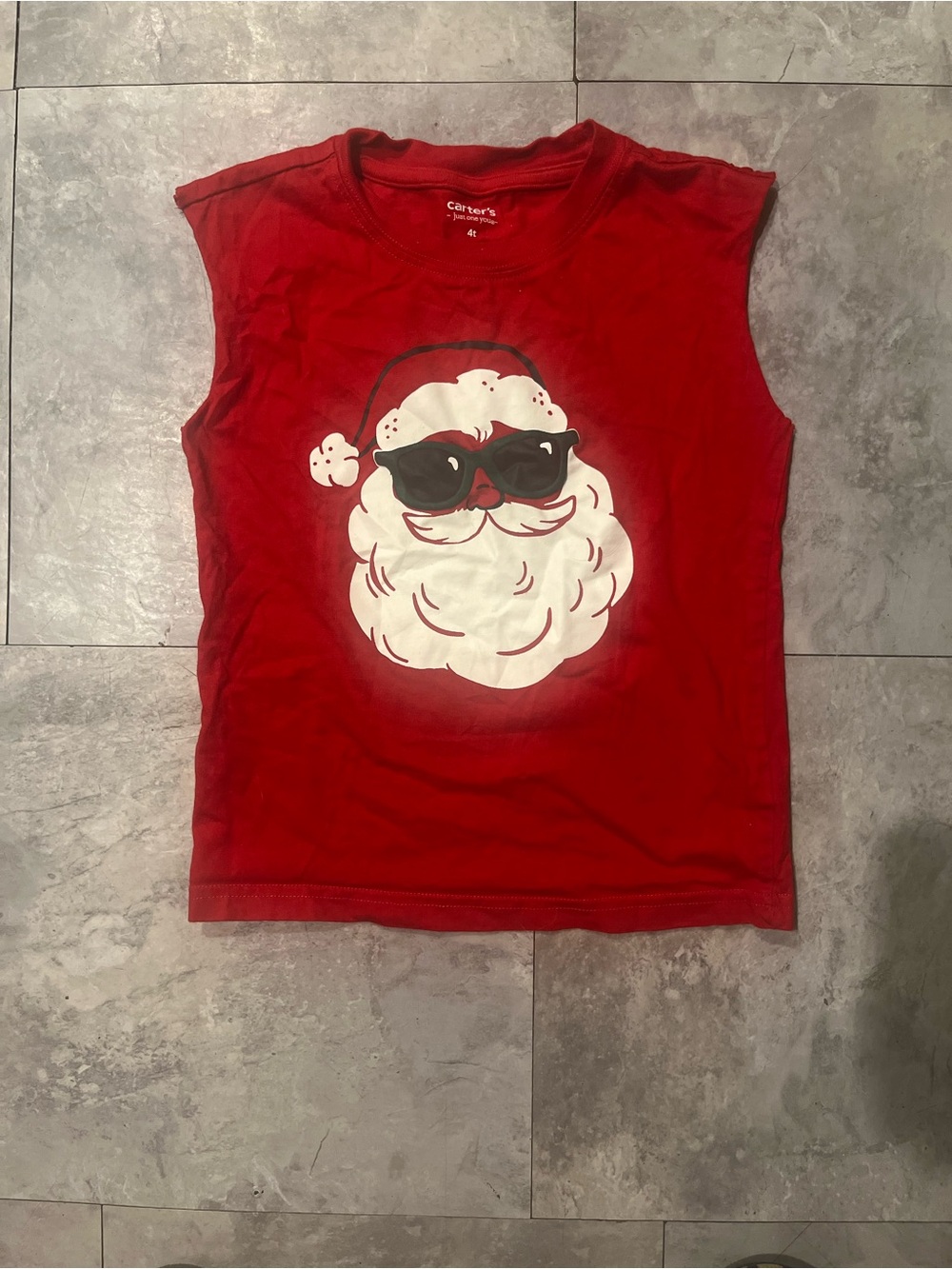 Carter's Red Sleeveless Santa Graphic Tank